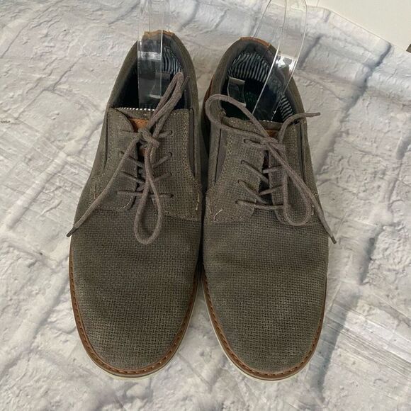 Nunn Bush men 8.5 comfort gel memory foam leather tie up casual shoes grey - Picture 4 of 8